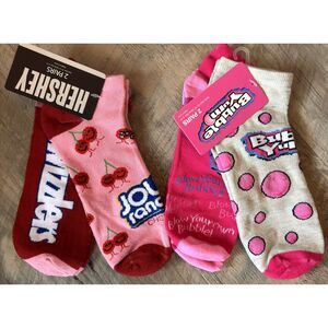HERSHEY OEKO-TEX Ladies 4 Pack Bubble Yum Twizzlers Jolly Rancher Ankle Socks